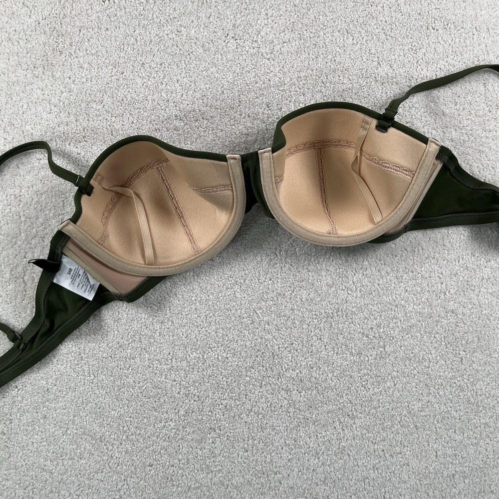 J Crew Bikini Set High Rise Bottoms M Underwire Top 34C Olive Green NWOT - Picture 4 of 12